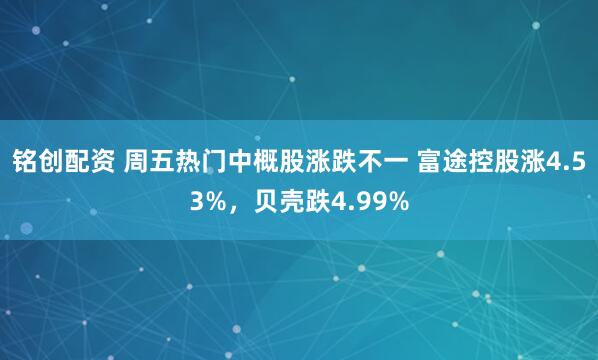 铭创配资 周五热门中概股涨跌不一 富途控股涨4.53%，贝壳跌4.99%